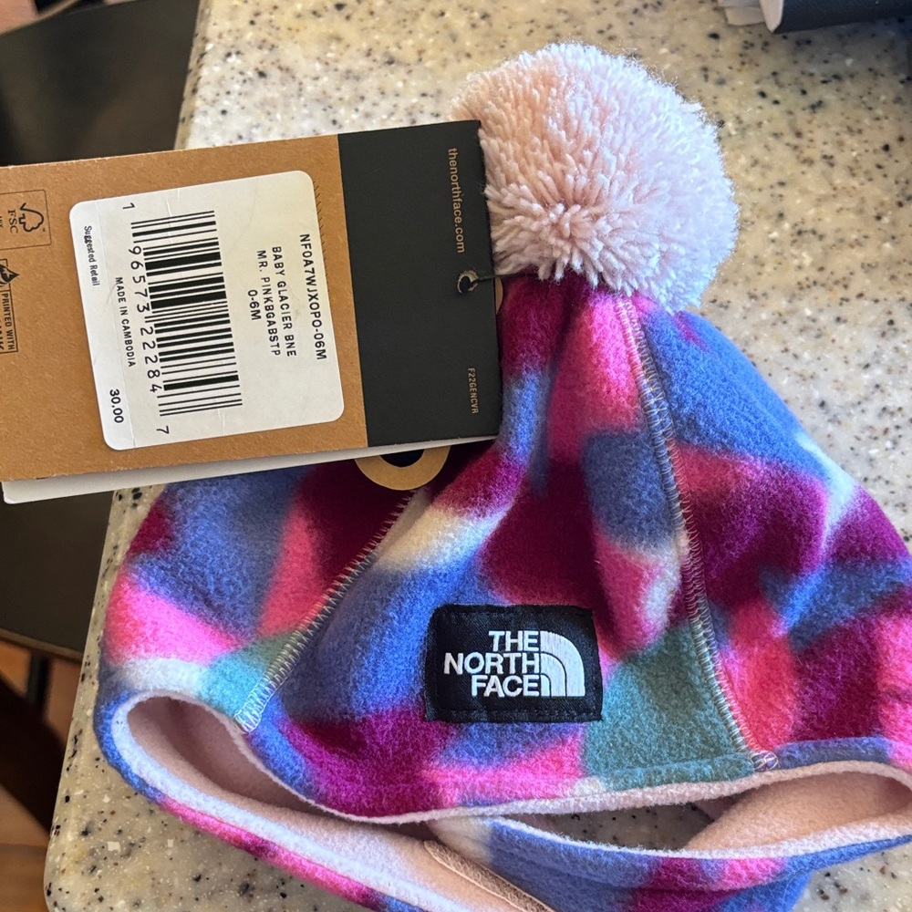 The North Face Kids Hat - Pink, Blue, White
